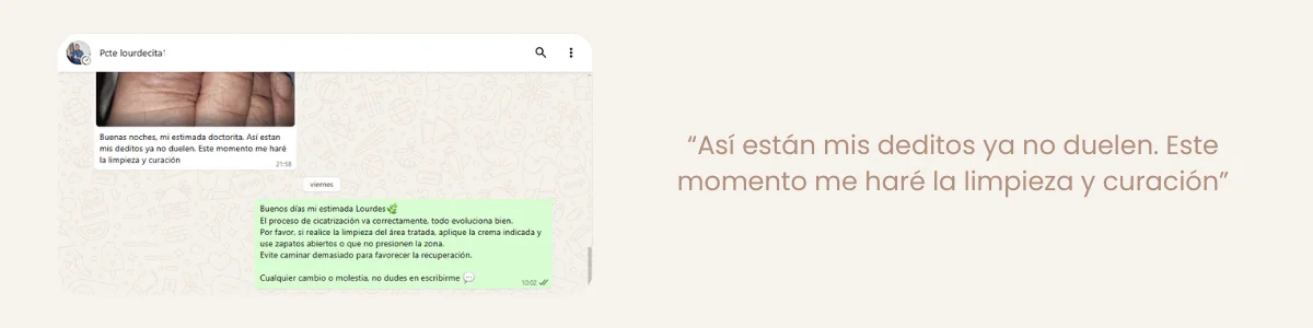 Paciente Necvoe feliz tras tratamiento